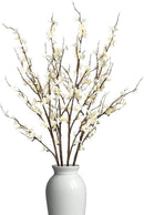 4Pcs Cherry Blossom Branches Artificial Flowers for Spring Summer Indoor Decoration,Faux Long Stem Artificial Flowers for Wedding Home Office Bedroom Party Table Centerpieces Decor(White) by CozyNest Decor