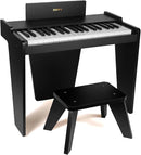 ZIPPY Kids Piano Keyboard, 37 Keys Digital Piano for Kids, Music Educational Instrument Toy, Wood Piano for 3+ Girls and Boys (Black Basic) by TinyTreasures Baby Boutique