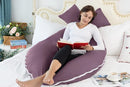 Meiz Pregnancy Pillow, Cooling Silky Pregnancy Pillows for Sleeping, 65" Maternity Pillow for Tall Pregnant Woman with Cooling Silk Jersey Cover, Purple by TinyTreasures Baby Boutique