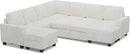 Belffin Oversized Sofa Bed Modular Sectional Sleeper Sofa with Pull Out Bed L Shaped Couch with Storage Chaise White Couch by CozyNest Decor