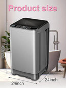 Full Automatic Washing Machine with LED Display, 25 lbs Portable Washer Drain Pump, 10 Programs & 8 Water Levels Selections, Ideal for RV, Camping, Apartment, Dorm, Dark Grey by CozyNest Decor