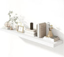 White Floating Shelves for Wall - 72 Inch Wide x 12 Inch Deep Wall Shelves Set of 1 - Rustic White Wood Shelves for Living Room, Bathroom, Laundry Room, Bedroom, Kitchen, Home Office by CozyNest Decor