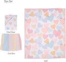 Bedtime Originals Rainbow Hearts Pink/Purple 3-Piece Baby Crib Bedding Set by TinyTreasures Baby Boutique