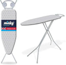 Minky Homecare Classic 4-Leg Ironing Board with Iron Rest - Freestanding Full Size Iron Board for Clothes Pressing with 43" x 14" Surface - Grey Honeycomb by CozyNest Decor
