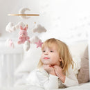 EERKEOD Baby Crib Mobile Bunny Nursery Mobile for Boys Girls Teddy Velvet Mobile Nursery Decor for Infant Bedroom Hanging Baby Mobile for Bassinet Newborn Baby Gift（Pink Bunny） by TinyTreasures Baby Boutique