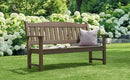 Psilvam 3-Person Outdoor Memorial Bench, All-Weather Poly Lumber Garden Bench, Rot-Resistant Outdoor Patio Bench for Park,Porch,and Church(Brown) by CozyNest Decor