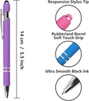Ballpoint Pen with Stylus Tip, Soft Touch Click Metal Pen, 1.0mm Medium Point, Black Ink, 12 Count(Purple) by TinyTreasures Baby Boutique