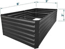 8x3x2FT Metal Raised Garden Bed Kit, Galvanized Outdoor Garden Bed Planter Box for Vegetables, Flowers, Herbs, Succulents and More, Black by GreenHaven Gardens