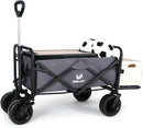 Whitsunday Collapsible Wagon with Tailgate for Camping Outdoor (Dark Grey, No Table) by GreenHaven Gardens