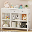 FATORRI 6 Cube Storage Bookshelf with 3 Drawers, Long Horizontal Bookcase, Modern Cubby Organizer Shelf (White Oak, 47 Inch) by CozyNest Decor
