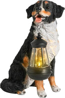 Afirst Dog Garden Statue - Outdoor Decor with Solar Lantern Lovely Bernese Mountain Dog Figurine Patio Lawn Yard Art Ornaments Housewarming Gift by GreenHaven Gardens