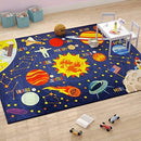 KC Cubs 5x7 Outer Space Solar System Toy Car Road Rug – Educational Play Mat Carpet for Kids, Toddlers, Nursery, Classroom, Playroom, Baby Daycare by TinyTreasures Baby Boutique