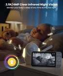 ieGeek 5.5" Baby Monitor,Audio Monitor with 2.5K Ultra HD 2.4G&5Ghz WiFi Camera,Night Light,Face Covering&Cry Detection,Two-Way Talk,Night Vision,Temp&Humidity Sensor,4000mAh Battery,App Control by TinyTreasures Baby Boutique