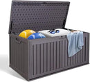 100 Gallon Outdoor Storage Box Waterproof, Resin Deck Box with Dual-Wall for Storing Gardening Tools, Pool Supplies, And More by GreenHaven Gardens