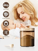Travel Formula Dispenser, 1200ml Portable Milk Powder Container Formula Holder, Flip Top Formula Container to Go with Magnetic Spoon & Date Marker, 21OZ, 1.32LB, 600g, Brown by TinyTreasures Baby Boutique