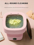 Portable Washing Machine, Mini Washer,16L Upgraded Large Capacity Foldable Washer.Deep Cleaning of Underwear, Baby Clothes and Other Small Clothes.Suitable for Apartments, Dormitories, Hotels.(Pink) by CozyNest Decor