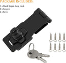 Alise Keyed Hasp Lock,4 Inch Safety Packlock Clasp Hasps Latch,Black Door Hinge Lock with Keys Keyed Locking Hasps for Cabinet,Closet,Drawer, Barn,Fence,Garage Doors by TinyTreasures Baby Boutique