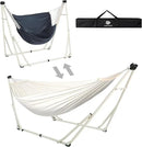 Anyoo 2 in 1 Hammock and Swinging Chair with Collapsible Steel Stand & Carrying Case,Portable & Adjustable,Easy Set Up for Outdoor,Indoor,Porch Swing,Patio,Garden,Camping Trip by GreenHaven Gardens