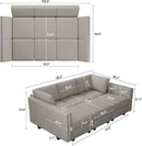 Belffin Modular Velvet Sectional Sofa with Chaise Lounge Sectional Sleeper Sofa with Storage Chaise Bed Couch for Living Room Grey by CozyNest Decor