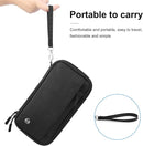 Passport Holder Family RFID Blocking Passport Wallet, RFID Travel Document Organizer for Women Waterproof Passport Wallet, Men Portable Case for Cards Credit Cards with Lanyard (Black-Medium) by TinyTreasures Baby Boutique