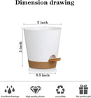 5 Pack 5 inch Self-Watering Pots, African Violets Planter with Drainage Holes and Reservoir, White Brown Plastic Planter for Indoor Outdoor Plants Flowers and Houseplants White Brown, 5 inch 5 pcs by GreenHaven Gardens