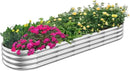 Galvanized Raised Garden Beds, 8x2x1ft Outdoor Raised Garden Boxes, Oval Large Bottomless Metal Elevated Garden Bed Planter Box for Vegetables, Fruits, Flower by GreenHaven Gardens