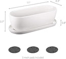Oval Ceramic Planter Pot with Drainage Hole Saucers 11 Inch Succulents Planter Home Decor for Indoor Outdoor Plants Herb Cactus with 3 Mesh Pads, Plants Not Included by GreenHaven Gardens