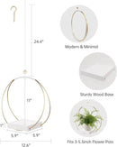 Hanging Planters for Indoor Plants, Plant Hanger with Sturdy Wood Base,Modern Boho Macrame Plant Hanger,Wall Ceiling Window Stands(Plants/Pots Not Included) by GreenHaven Gardens