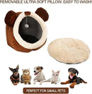 Cat Beds for Indoor Cats - Cat Bed Cave with Removable Washable Cushioned Pillow, Soft Plush Premium Cotton No Deformation Pet Bed, Roomy Bear Cat House Design, Multiple Sizes-L by CozyNest Decor