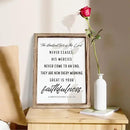 Christian Wooden Wall Signs, Living Room Decor, Home Church Decor for Room, Framed Wall Plaque Sign 15 * 11.5 inches, The Steadfast Love of the Lord Never Ceases Sign by CozyNest Decor