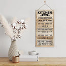 Hanging Kitchen Rules Wood Decor Sign, Rustic Kitchen Wooden Signs, Printed Wood Wall Art Sign, Kitchen Door Rules Rustic Sign, Hanging Wood Sign Kitchen Decor, Funny Farmhouse Kitchen Wall Décor E1 by CozyNest Decor