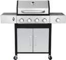 4-Burner Propane Gas BBQ Grill with Side Burner, 46,790 BTU Output, Enameled Cast Iron Grates, Heavy-Duty Stainless Steel Outdoor Grill for Backyard Barbecue by GreenHaven Gardens