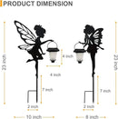 Solar Fairy Garden Stake Decorative Lantern, 2 Pack Metal Fairy Angel Garden Silhouette Lights for Lawn, Pathway, Patio, Yard Outdoor Decor by GreenHaven Gardens