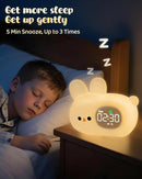 Bunny Alarm Clock for Kids with Night Light, Sleep Training Clock Time to Wake Clock, Rechargeable Silicone Light for Bedroom, Perfect Sleep Companion for Boys Girls by TinyTreasures Baby Boutique