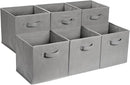 Amazon Basics Collapsible Fabric Storage Cube Bins Organizer with Handles, Sturdy, Gray, 13-x-13-x-13-inch, Pack of 6 by CozyNest Decor