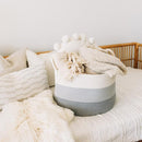OrganiHaus Large Laundry Basket, Woven Cotton Rope Basket for Blankets, Toy Storage, Nursery Hamper, Living Room Decor Organizer, Soft & Durable Hamper with Handles, 20x13 inches - Gray by TinyTreasures Baby Boutique