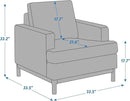 Oversized Accent Chair for Living Room, Modern Upholstered Reading Armchair for Bedroom, Comfy Chair for Apartment, Single Sofa for Small Space with Rubberwood Base by CozyNest Decor