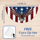 FLAGWIX American Flag Patriotic Eagle American Non-Pleated Fan Flag TPT1636F, 1.5x3 ft, 2 Pack Suitable for Outdoor and Indoor by GreenHaven Gardens