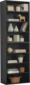 71 Inch Tall 8-Shelf Bookcase, Wood Bookshelf Storage Organizer Adjustable Shelf for Home Office Living Room, Converts into Two 4-Shelf Bookshelves, Black by CozyNest Decor