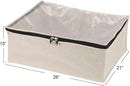 Household Essentials 3364-1 Cotton Canvas Blanket Storage Bags | Natural, Off-White by CozyNest Decor