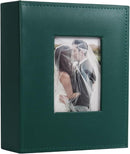 RECUTMS Photo Album 4x6 200 Photos Premium Leather Cover with Front Window for Wedding Family Baby Vacation (Dark Green) by TinyTreasures Baby Boutique
