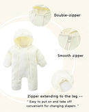 Newborn Baby Fleece Jumpsuit Girls Boys Winter Hooded Coverall Romper Cute Baby Snowsuit Clothes by TinyTreasures Baby Boutique