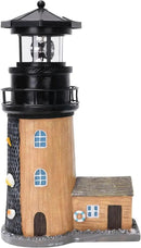 Solar Lighthouse with Rotating Beacon,11.1" Outdoor Garden Lighthouse Decor,Waterproof Statue Light House Lamp for Yard Lawn Patio Gifts by GreenHaven Gardens