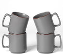 famiware Coffee Mugs Set of 4, Nebula 14oz Coffee Mugs, Ceramic Cup Set with Handle for Latte, Tea, Milk, Cappuccino, Cocoa, Dark Gray by CozyNest Decor