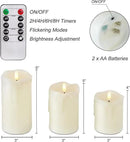 Homemory Dripping Wax Flameless LED Pillar Candles, Battery Operated with Remote Control and Timer, Set of 3, 5" H x 4" W x 6" D by CozyNest Decor