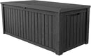 180 Gallon Lockable Resin Deck Box, Waterproof & UV-Resistant Outdoor Storage Box for Outdoor Cushion Storage, Garden Tools & Pool Accessories Storage, Black by CozyNest Decor