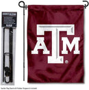 College Flags & Banners Co. Texas A&M Aggies Garden Flag with Pole Stand Holder by GreenHaven Gardens