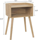 MaxSmeo Nightstand, Mid Century Modern Side Table Bedroom with Storage, Small End Bedside Table with Solid Wood Legs for Living Room, Office Small Spaces (Rustic Walnut) by CozyNest Decor
