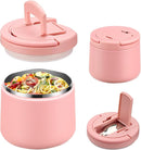 Soup Thermo for Hot Food Kids 14oz Lunch Containers with Buckle Lid Wide Mouth Hot Food Jar Vacuum Insulated Stainless Steel Bento Box Leakproof with Spoon(Pink) by TinyTreasures Baby Boutique