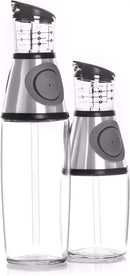 Olive Oil Dispenser Bottle with Pump - Oil Dispenser for Kitchen, Glass Oil and Vinegar Dispenser Set, Measured Cruet for Cooking - Ideal Oil Bottles for Kitchen Gadgets & Gifts, 2 Pack by CozyNest Decor